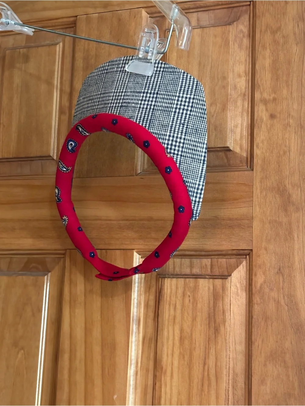 Red Paisley Trim Plaid Visor - Women Accessories